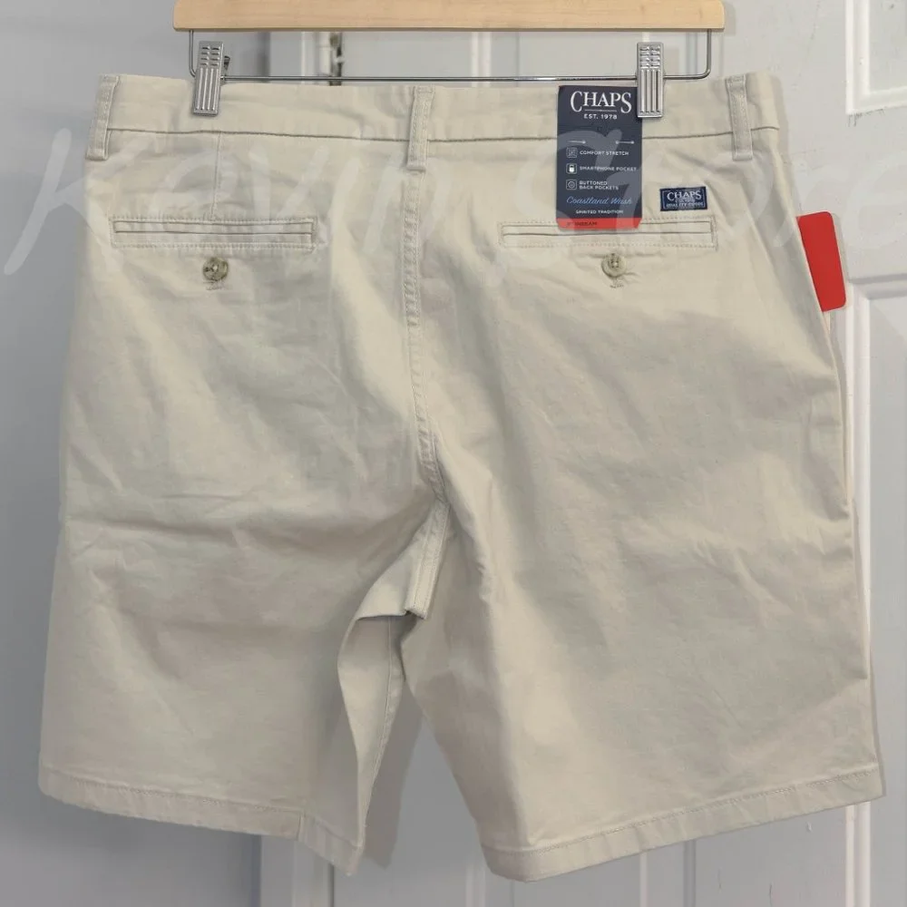 Men flat‎ front Tan short CHAPS
